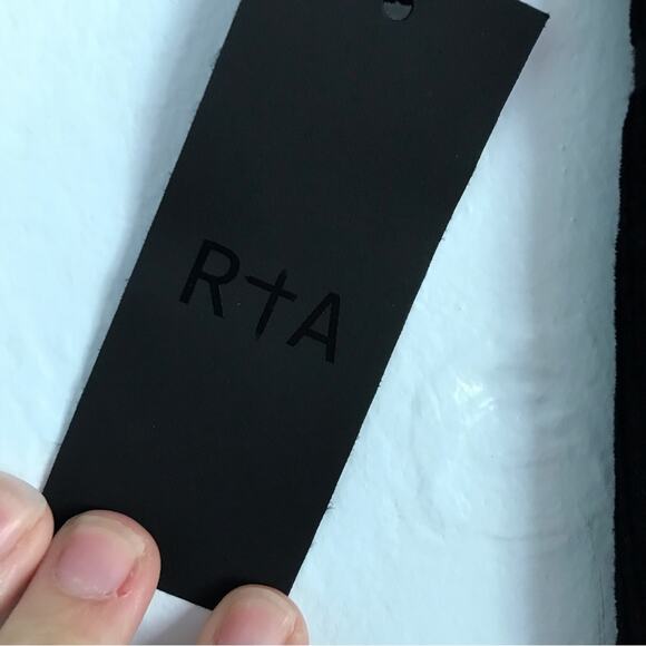 NWT RtA Black Corduroy Dexter Belted High Waist Boyfriend Pants size XXS - Picture 5 of 10